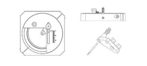 Stepless Adjustment Circular Cutter for Precise Round Cuts in Paper, Plastic and More, 1mm to 50mm Diameter, Technical Drawing