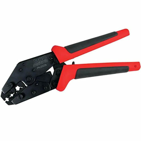 Pro Wire Crimping Tool With Interchangeable Jaws For Spark Plug Wires And Stripping Ratchet Action Multicolor Finish