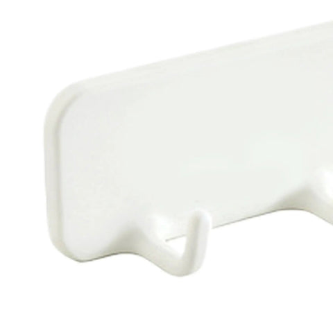 Premium Heavy Duty Self Adhesive Coat Rack Wall Mount Featuring Seven Robust Hooks close-up of two hooks with a white base