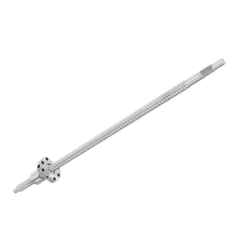 Precision Rolled Ballscrew Ball Nut For 400Mm Applications With Anti Backlash Design, silver finish, 400mm length.