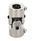 Rock Solid Chrome Steering Shaft U Joint 1 Inch Double D By 1 Inch Double D Single Universal Joint 83Mm with stainless steel finish.