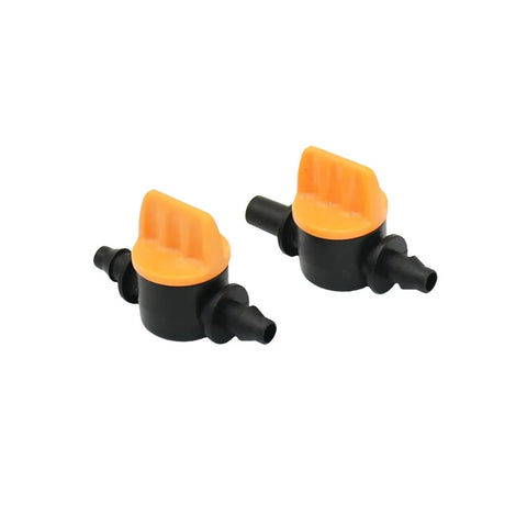 Purple One Quarter Inch To 6mm Hose Barb Mini Valve Kit For Your Garden Tap And DIY Drip Irrigation, Includes Mist Nozzle Connector And Four To Seven Mm Fittings, Water Stop Valve Parts For Easy Yard Irrigation Setup, POM mini valves