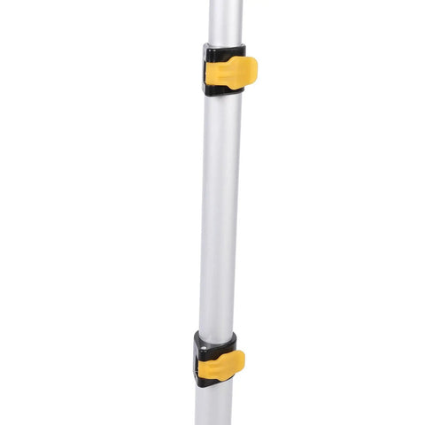 Digital Measuring Wheel With Backlit Display, close-up of the aluminum pole with yellow locking mechanism.