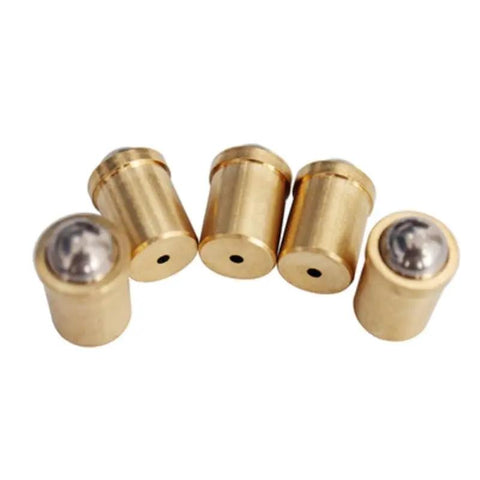 Built Tough Spring Ball Plunger Screws Metric Fasteners For Jigs And Clamps Rock Solid 10 Piece Set 10MM Thread 13MM Length brass plungers.