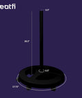 6 Wheel Rolling Floor Stand For LED Desk Lamps And Magnifying Lamps With Clamp Portable Base, black, 28.3 in height