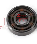 16 Pcs 608 Ceramic Hybrid Bearing Set 8X22X7mm ABEC 11 Precision Inline Skates showing 22mm outer diameter and 8mm inner diameter.