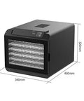 Straight Up Awesome Electric Food Dehydrator With Adjustable Trays Digital Timer Temperature Control For Juicy Fruits Savory Beef Jerky And Crispy Mushrooms Total Kitchen Workhorse For Snacks showing dimensions and adjustable trays.