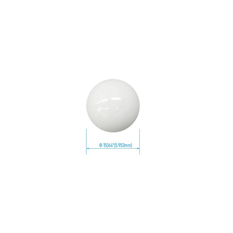 Top Shelf Twenty Five Pack G Five Precision Ceramic Bearing Balls Fifteen Sixty Fourth Inch Zirconium Oxide shows a 15/64 inch white ceramic ball.