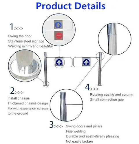 Dang Sturdy Automatic Closing Safety Swing Gate With Heavy Duty Spring Loaded Mechanism And Kickass Stainless Steel Build For Smooth Pedestrian Access At Parks Libraries Or Any Outdoor Spot Measuring 140 X 100 Cm detailed parts diagram.