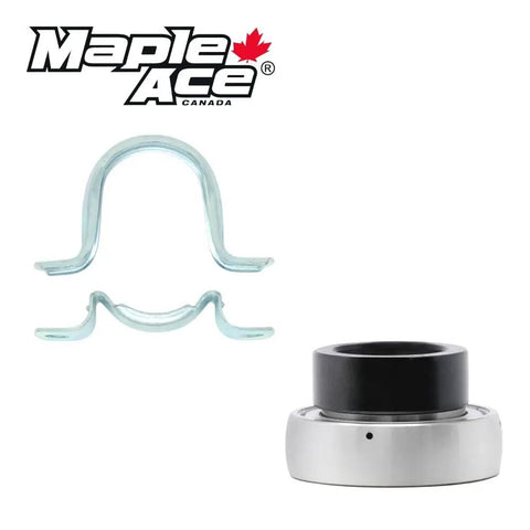 Kickass Heavy Duty Pillow Block Two Bolt Housing SA206 Series Mounted Bearing 1 3 16 Inch Bore with retaining clips for secure fit.