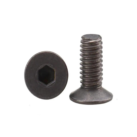 10 Pack TA1 Grade 1 Titanium Countersunk Head Machine Screws M6 X 25mm Heavy Duty Fasteners showing a side view and top view.