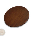 36 Inch Rotating Lazy Susan Serving Tray, Top Tier Solid Wood Turntable with smooth walnut finish, ideal for kitchen counters.