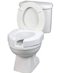 Three Inch Booster Elevated Toilet Seat Riser For Seniors And Disabled, Easy Install, White, Fits Most Standard And Elongated Toilets