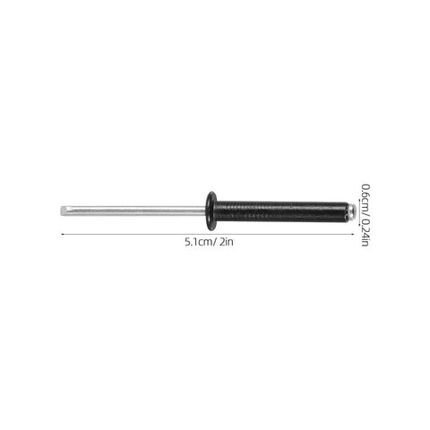 50Pcs Black Aluminum Round Head Blind Rivets With Flange M4x25mm Long Grip Pop Rivet Kit side view showing dimensions