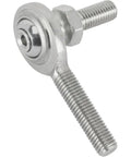 Beefy 1/4 Inch Rh Male Heim Joint Rod End With Stud For Custom Build Carb Linkage And Shift Cable Setup Zinc Plated Steel, detailed view.
