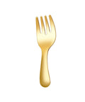 Golden fork from Two Piece Colorful Compact Fork And Spoon Set For Travel Camping And Picnics, Durable Stainless Steel Cutlery With Easy Grip