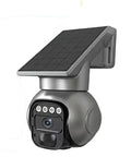 Weatherproof Security Rig Ships With Built In Sim Card For Easy 4G LTE Access And Draws Solar Power To Skip Wi Fi Setup While Surviving IP Sixty Five Rain Damage Plus Quick 360 Degree Pan Tilt View And Clear Two Way Talking solar powered camera with pan tilt feature