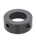 Pro Grade Two Bolt Tapped Base Bearing Unit With Rock Solid Cast Iron Housing And Secure Eccentric Locking Collar For 3/4 Inch Shafts showing a sturdy black locking collar component.