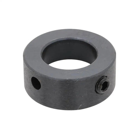 Pro Grade Two Bolt Tapped Base Bearing Unit With Rock Solid Cast Iron Housing And Secure Eccentric Locking Collar For 3/4 Inch Shafts showing a sturdy black locking collar component.