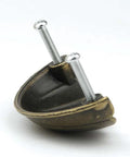 Antique Brass Cabinet Cup Handles Rustic Drawer Pulls Heavy Duty Kitchen Hardware Built Like A Tank Smooth As Silk Grip 10 Pack close-up with screws
