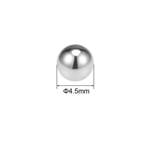 Hardcore 4.5mm 304 Stainless Steel Bearing Balls Precision Grade G100 Corrosion Resistant ball with highlighted dimensions.
