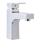Single Handle Modern Bathroom Faucet In Polished Chrome With Brass Body And Zinc Alloy Handle, No-Fuss 1 Hole Mount