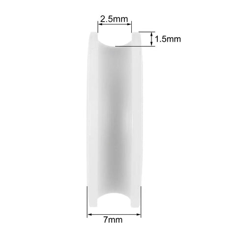 U696ZZ U Groove Ball Bearing Roller Guide Wheel 6 X 22 X 7 mm side view showing dimensions and grooved design for precise fit.