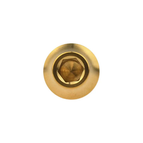 Built Different Aerospace Grade Titanium M5x12mm Bottle Cage Bolts For Bicycle Cycling With Washers Ultra Lightweight top view of titanium bolt.