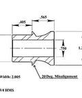Detailed diagram of 20-degree misalignment spacer for Heavy Duty Badass 7/8-14 Thread Complete 4 Link Rod End Kit.