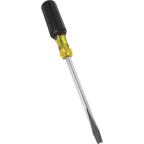 Keystone Screwdriver With Five Sixteenth Inch Tip And Six Inch Square Shank For Heavy Duty Use Made In USA Chrome Plated Blade And Cushion Grip Handle For Tough Jobs Klein Tools