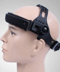 Real Deal OD7 Rated Laser Safety Face Shield For Fiber Optic And Handheld Welding Work With Wide Clear Sight double-layer lens helmet side view.