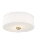 Sophie 2 Light Flush Mount Ceiling Light in Aged Brass, modern fixture for living room, hallway, or entry, 4.5" tall, 11.75" wide