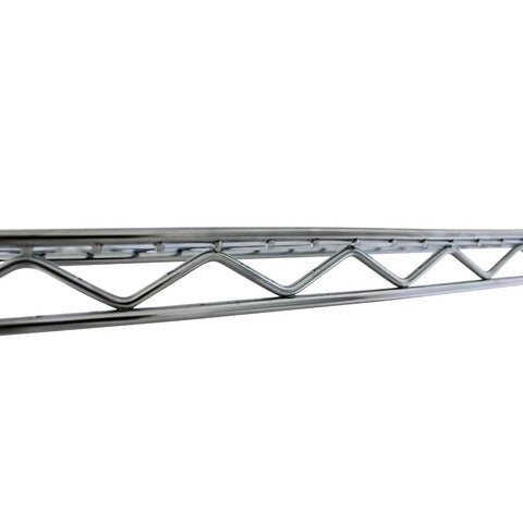 Heavy Duty Metal Storage Shelves Built Like A Tank Chrome Wire Replacement Rack Holding 800 Lbs 48 X 24 Inch close-up view of chrome wire shelf surface.