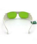 Top Notch Nd Yag Laser Safety Glasses 1064Nm Optic Eyewear with OD Four Plus shielding, white poly frames with green lenses.