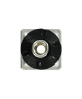 Double Star Threaded Caster Insert In Heat Treated Steel For One And One Quarter Inch Square Tubing Fits Sixteen To Eighteen Gauge