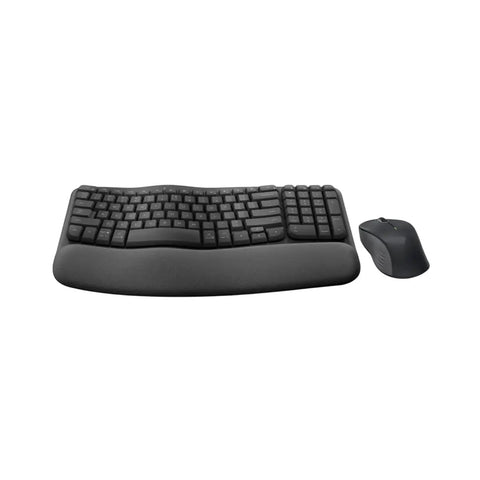 Wireless keyboard with ergonomic gel wrist pad and matching mouse, part of Thunderbolt 4 Docking Station With 100W Charging, 4K 8K Display Support.