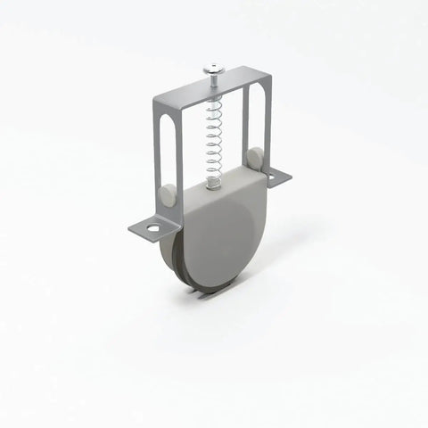 Heavy Duty Patio Screen Door Roller Assembly With One Inch Nylon Wheel Built Tough As Nails To Roll Like A Dream Zero Grind Quick Swap Install And Bulletproof Everyday Durability. Close-up of roller with spring and mount.