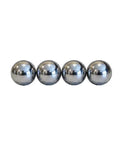 Heavy Duty Carbon Steel Replacement Balls Half Inch Diameter Knockout Quality Machine Parts Precision Smooth Rolling Spheres Four Pack in shiny finish.