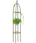 Beefy 6.3 Feet Tall Obelisk Garden Trellis for Climbing Vines and Flowers, Heavy Duty Plant Support, Vertical Tomato Tower, Bronze Finish