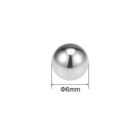 Pro-Gear 6MM 316L Stainless Steel G100 Precision Bearing Balls 100 Count single 6mm stainless steel ball close-up view.