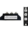 Hefty IGBT Power Module Built Like A Tank For Industrial Motor Drives And Automation Systems, side view showing terminals and labels.