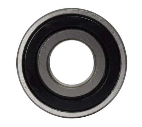 Close-up view of 203JD Agricultural Spindle Bearing 2 Pack.669 Round Bore, showcasing smooth black seal and precision construction.