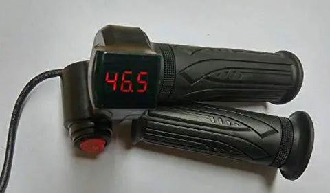 Slick Twist Throttle And Heavy Duty Rubber Grips For 24V 36V 48V Electric Bikes And Scooters with digital display.