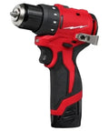 Compact Brushless Cordless Drill Driver Kit With Heavy Duty Metal Chuck Badass Torque Output And Featherweight Frame side view showing grip and chuck.