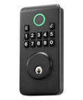 Matte Black Keyless Entry Door Lock With Auto Lock Keypad And Smooth Grip Design For Zero Fumbling Access And A Sleek Look That Puts You In Control So You Can Lock It Up Real Tight Every Single Time, front view showing keypad layout.