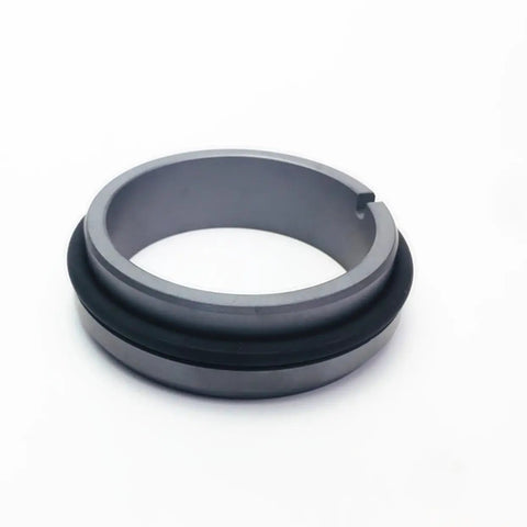 Zero Sweat Silicon Carbide FKM G9 Stationary Ring for Mechanical Seals in black and gray with a smooth finish for pump sealing.