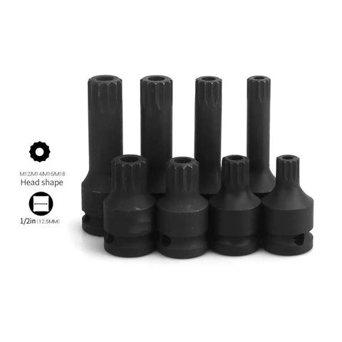 Eight Piece Twist Tight Socket Set With Zero Play And Rock Solid Grip For Beaters And Daily Drivers Cr Mo Steel Drive Tools Garage Essentials With Durable Case - view of black hex sockets from the set