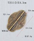 Copper Mini Flat Box Folding Butt Hinges Set 10 PCS For Doors Cabinets Closets And DIY Craft Projects with measurements diagram