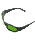 Straight Up Legit Infrared Laser Protective Glasses Built Dang Tough With Heavy Duty Nd Yag Laser Safety Eyewear angled view with green lenses