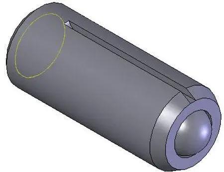 All Stainless Steel Hex Socket Ball Plunger With Long Lok Thread, 1/2-13 Spec Holds 12.36 Lbs End Force, side view angle of industrial fastener.